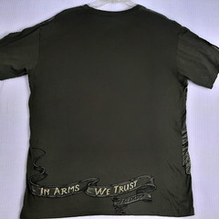Y2K 7.62 Design Mens Shirt Sz L Green In Arms We Trust Graphic Eagle Patriot Cot