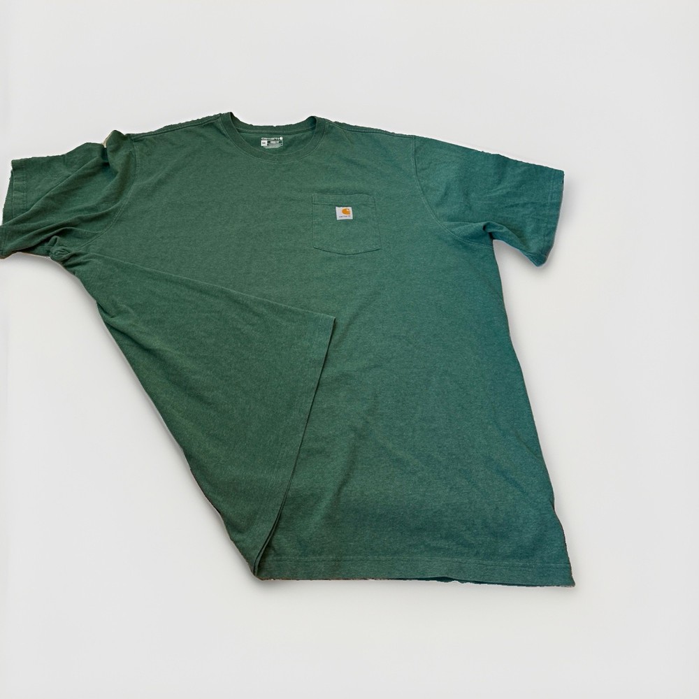 Carhartt Loose Fit Short Sleeve Shirt 5XL Big & Tall Green Chest Pocket Logo