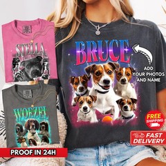 Custom Pet Portrait Personalized Comfort Tee Dog Cat Memorial Gift Shirt