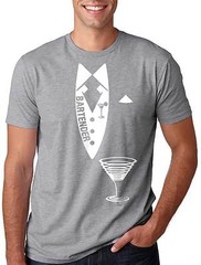 Bartender T-shirt Bar Club Restaurant Bartender Tee Shirt Tie T-shirt