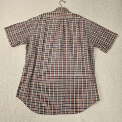 Ralph Lauren Shirt Mens Large Cream Red Black Plaid Blake Short Sleeve Work Wear