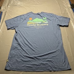 Howler Brothers T-Shirt Mens XXL Blue Double Sided Logo Print Outdoor Casual