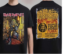 Hot!!1 Iron Maiden Run For Your Lives World Tour 2025 France Tour Reprint