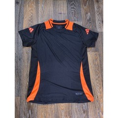 Adidas HEAT.RDY Training Shirt Mens Medium Black Orange Performance Gym Tee