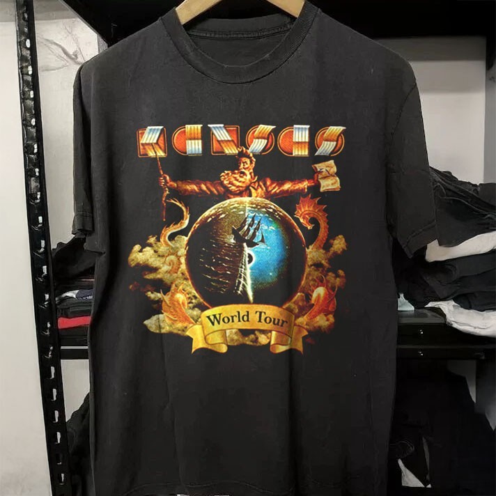 Kansas World Tour Graphic Unisex Black Cotton T-Shirt