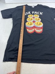 Joe Boxer Men’s XL Six Pack Novelty T Shirt Smiling Cans Humorous Joe Six Pack