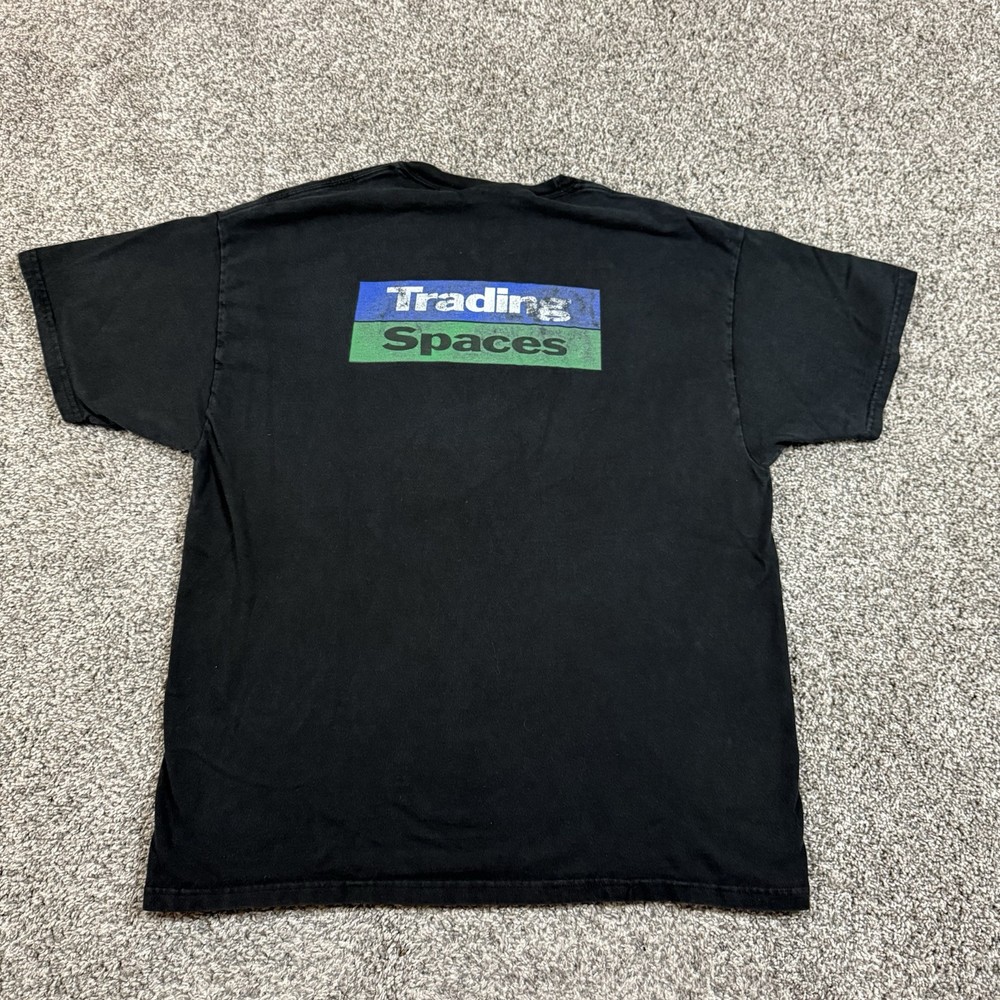 Vintage Discovery Channel TLC Trading Spaces T-Shirt Xl Promo Black Short Sleeve