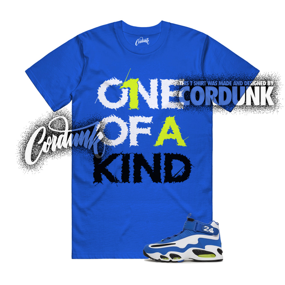 Air Griffey Max 1 Varsity Royal Blue White Volt Black T Shirt Match 1OAK