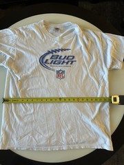 Vintage Fruit of the Loom Bud Light NFL Sponsor T-Shirt White Men’s XL