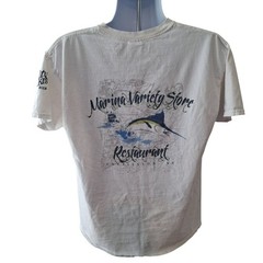 Marina Variety Store Graphic Tee L Charleston SC Marlin Coastal Nautical