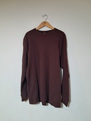 Gemrock Heavyweight Waffle Knit Thermal Long Sleeve Shirt Brown Cotton 4XL Men