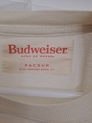 Budweiser King of Beers 1876 Eagle Pacsun Cream Med Long Sleeve Graphic T-Shirt