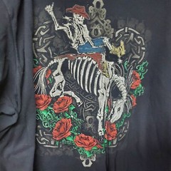Gary Allan Skeleton Cowboy, Horse, And Roses Shirt Mens XL Double Sided Graphic