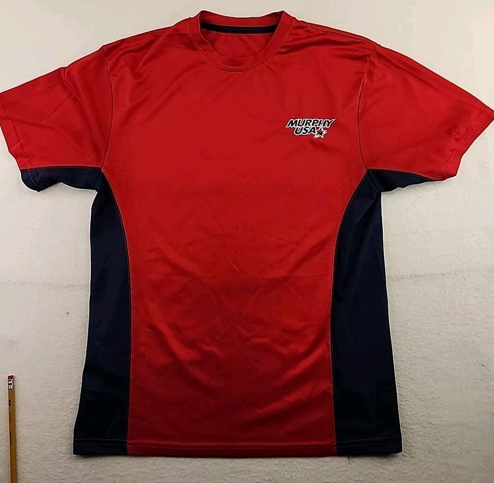 Murphy USA Logo Work T-shirt Mens Medium Red Lightweight Polyester