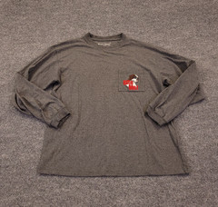 Bif Dogs Bite Me Long Sleeve T Shirt Mens Small Gray Cotton Poly Rayon Crew
