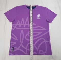 RUGBY WORLD CUP FRANCE 2023 MENS SIZE L PURPLE COTTON T-SHIRT EMBROIDERED LOGO