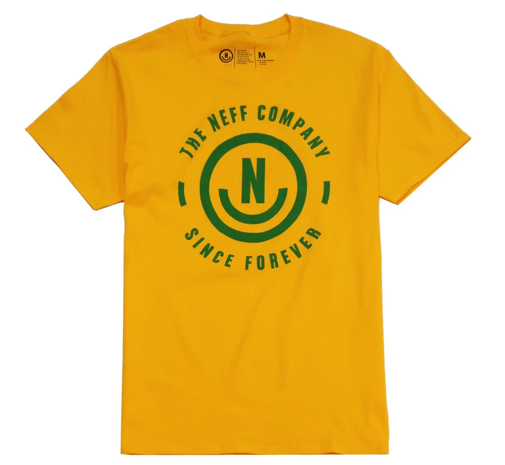 NEFF Men’s Forever Yellow Short Sleeve Logo T-Shirt NEW XL