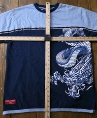 Vintage JNCO Jeans Shirt Youth XL 18/20 Dragon Blue Skater Hip Hop USA 90s