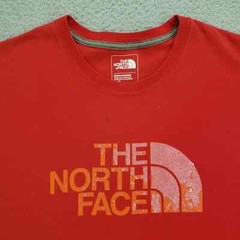 The North Face Shirt Mens Large Red Spellout Large Logo Outdoors Classic Fit