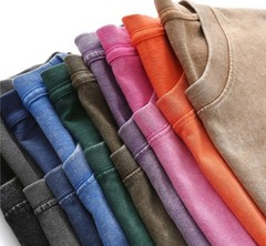 Summer Men’s Washed T-Shirts 230G Heavy Cotton Vintage Faded Color Oversized New