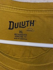 Duluth Shirt Mens XL Longtail Yellow Tshirt Relaxed Fit Thick Cotton Outdoors