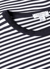 SUNSPEL Men’s Classic Short Sleeve Striped T-Shirt, Ivory/Navy, Size XL, XXL