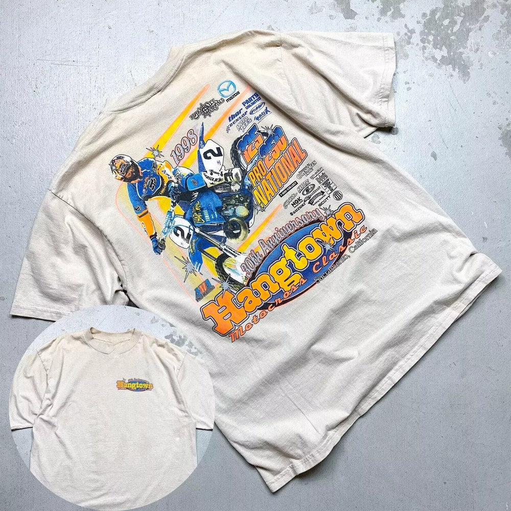 Vintage 1998 Hangtown Motocross National T-Shirt Cotton Unisex Size S-5XL