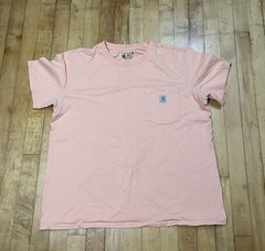 Carhartt Women’s XL Pink & Black Solid Crew Neck Pocket T-Shirts Lot of 2