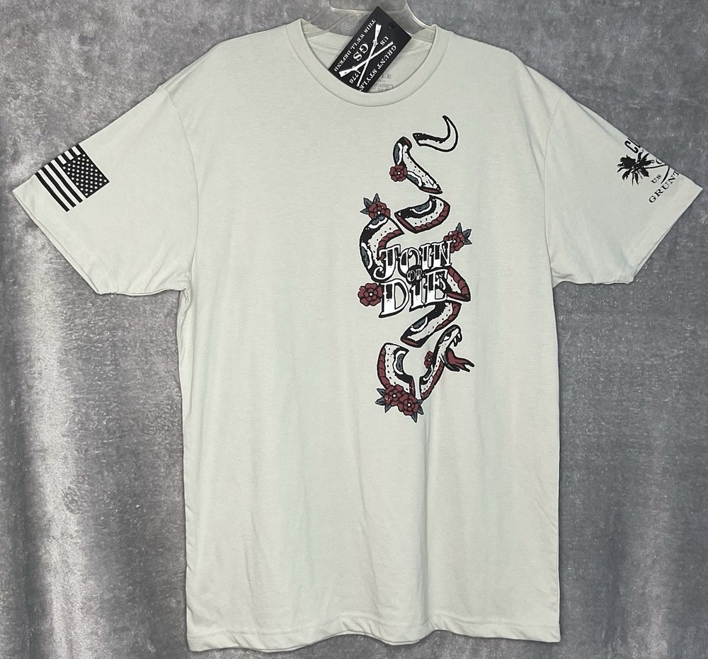 Grunt Style Mens XL Light Olive Green T-Shirt Join Or Die Graphic New W/Tags