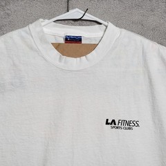 Vintage Champion T-Shirt Mens Size XL White LA Fitness Sports Athletic Tee 90s