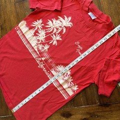 Vintage Santa Monica California Shirt Mens XL Red Oneita Tee T-Shirt USA 80s
