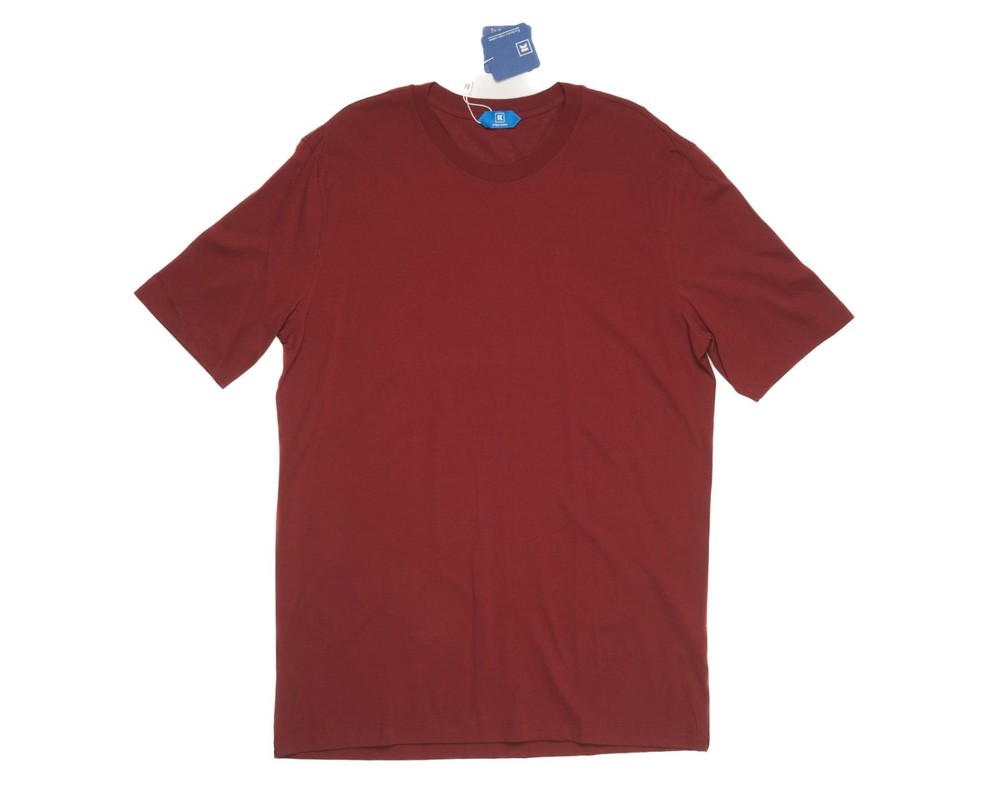 Kired by Kiton NWT $295 Red Crepe Cotton Short Sleeve Slim T-Shirt XXL (56 IT)