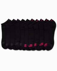 10 Pack Womens Athletic Socks, Lightweight Low Cut, Running, Black 2, Size 4-9