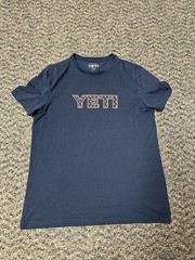 Men’s Yeti Blue American Flag T Shirt Large Light Weight Stretch