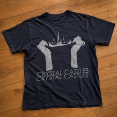 Crystal Castles Band Graphic T-Shirt Faded Black Indie Electronic Merch