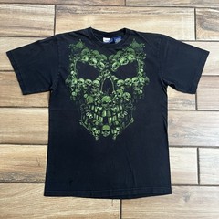 Vintage 2000s Y2K Green Skull Shirt M Juicy J 36 Mafia Memphis Nu Metal Swag