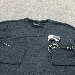 Under Armour Shirt Mens Large Gray Freedom USA Flag Long Sleeve Tagless Tee