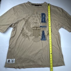 Red Ape Mens Graphic T-Shirt XL Tan Cotton Blend Streetwear Eagle Crest Tee