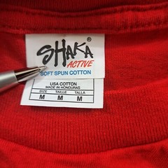Shaka Active T Shirt Mens Size Medium Red Short Sleeve