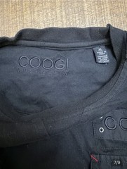 Vintage Coogi 1969 Black Long Sleeve Crew Neck Pocket Knit Cotton Shirt Men’s XL