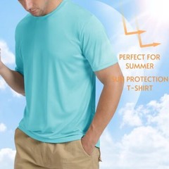UPF50+ Men’s UV Shirts Skin Protection Summer Short Sleeve Water Sport Casual T
