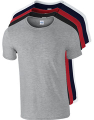 Mens Gildan Softstyle T shirt 5 or 3 Pack Unisex Plain Cotton Bulk T-Shirt Mixed