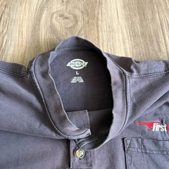 Vintage Gradient Sun Faded Worn WIP Workwear T-Shirt Size L Blue Dickies