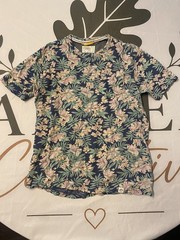 Free Planet Large Navy Floral Print Short Sleeve T-Shirt