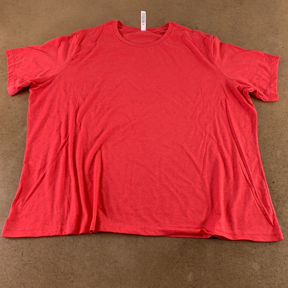Bella Canvas Adult Size 3XL Heather CVC Red Short Sleeve Crew Neck T-Shirt New