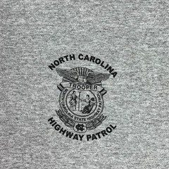Augusta Sportswear Mens L Gray Ringer T Shirt NC Highway Patrol Graphic