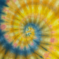 NEW Spiral Ice Tie Dye T-Shirt, Unisex L SS Crew, Blue & Gold