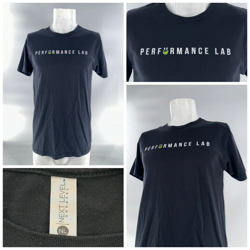 Performance Lab Next Level Short Sleeve Shirt Men M Black Cotton Poly YGI I4-97