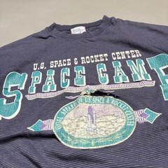 Vintage 90s Space Camp US Space Rocket Center T Shirt Mens L Navy NASA Single