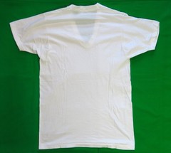 1980’s Vintage T Shirt Fruit Of The Loom V Neck Blank White All Cotton USA